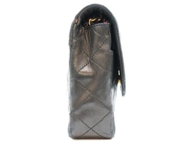 Borsa a Spalla Chanel Black Lambskin Paris Limited Edition Single Flap Matelassé 19 Nero - vista 4