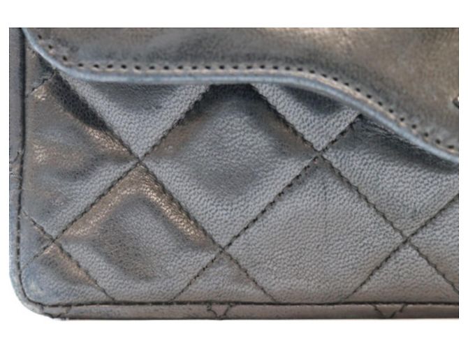 Borsa a Spalla Chanel Black Lambskin Paris Limited Edition Single Flap Matelassé 19 Nero - vista 8