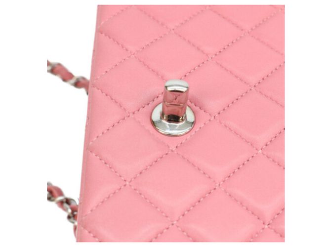 Borsa a tracolla Mini Matelassé in agnello rosa Chanel - vista 10
