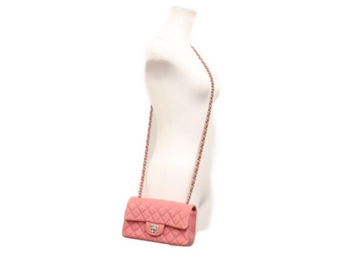 Borsa a tracolla Mini Matelassé in agnello rosa Chanel - vista 13