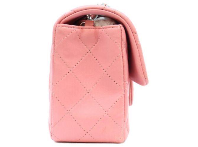 Borsa a tracolla Mini Matelassé in agnello rosa Chanel - vista 15