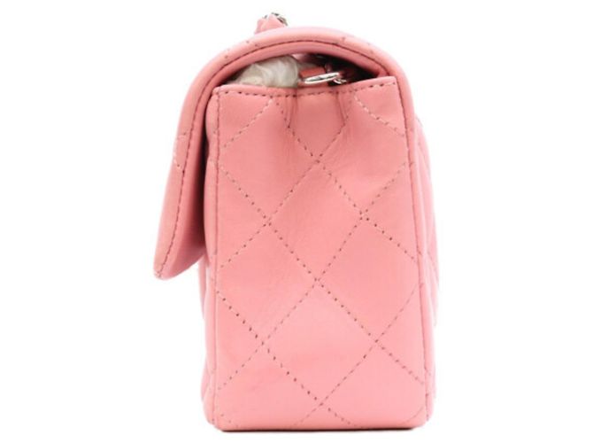 Borsa a tracolla Mini Matelassé in agnello rosa Chanel - vista 2