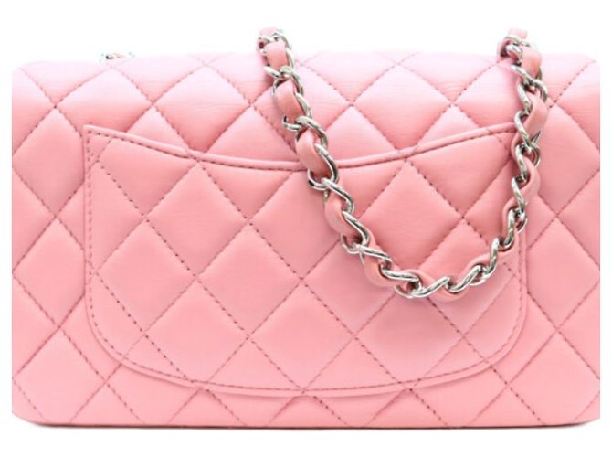 Borsa a tracolla Mini Matelassé in agnello rosa Chanel - vista 3