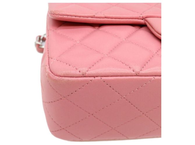 Borsa a tracolla Mini Matelassé in agnello rosa Chanel - vista 5