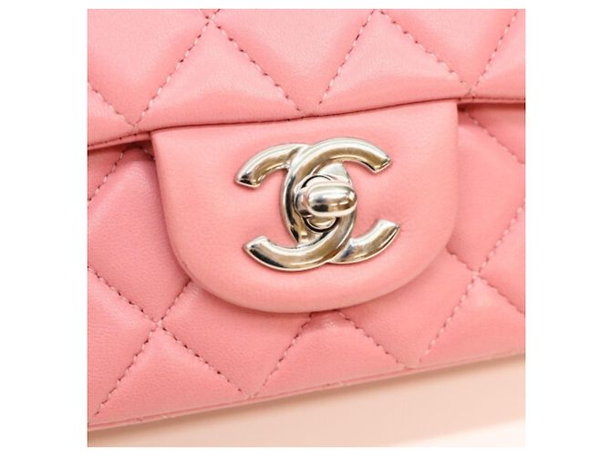 Borsa a tracolla Mini Matelassé in agnello rosa Chanel - vista 6