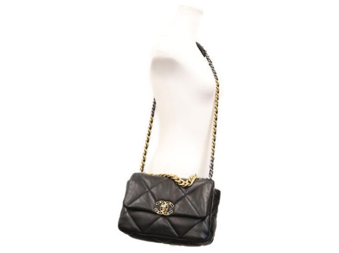 Timeless Borsa a tracolla Chanel AS1160 in agnello nero - vista 13