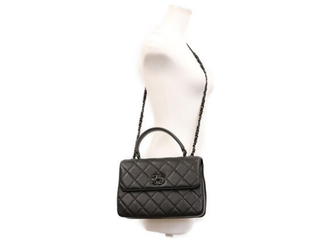 Borsa a tracolla Chanel Black Lambskin Trendy CC piccola Nero - vista 15