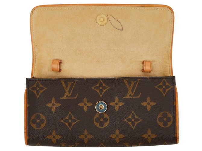 Borsa Louis Vuitton Monogram Pochette Twin PM Marrone - vista 7