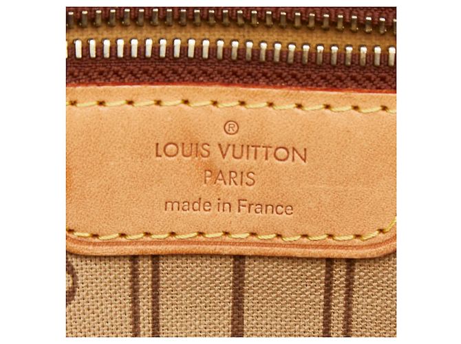 Borsa a Spalla Louis Vuitton Monogram Neverfull MM Marrone - vista 11