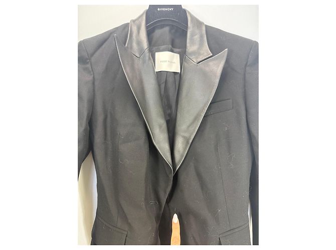 Pierre Balmain Blazer Lana e Pelle Nero - vista 2