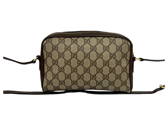Mini borsa a tracolla Gucci Old Sherry Line con motivo logo GG Marrone Rosso Verde - vista 3
