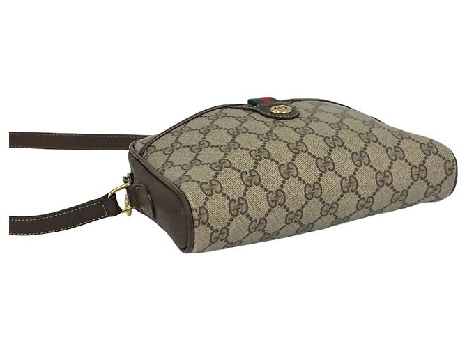 Mini borsa a tracolla Gucci Old Sherry Line con motivo logo GG Marrone Rosso Verde - vista 7