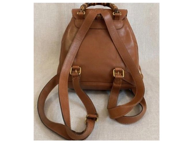 Gucci Bamboo Lederrucksack Braun - Ansicht 2