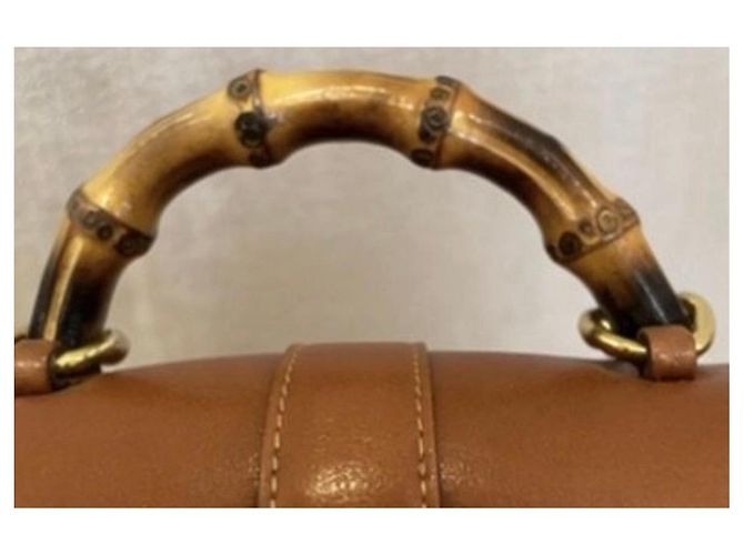 Gucci Bamboo Lederrucksack Braun - Ansicht 3
