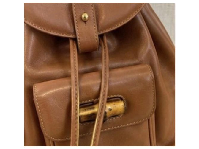 Gucci Bamboo Lederrucksack Braun - Ansicht 4