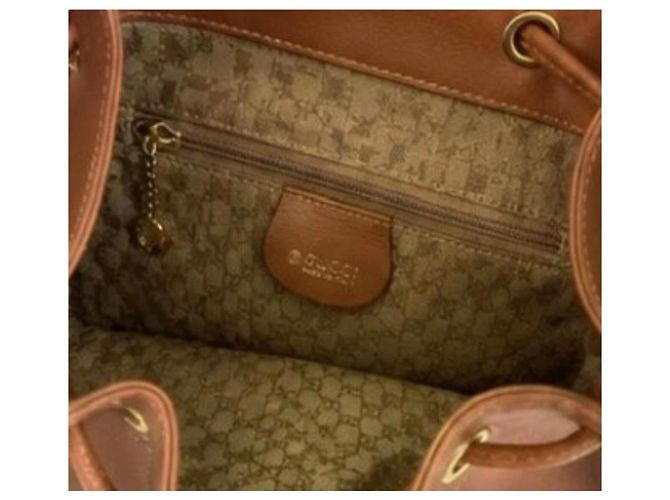 Gucci Bamboo Lederrucksack Braun - Ansicht 5