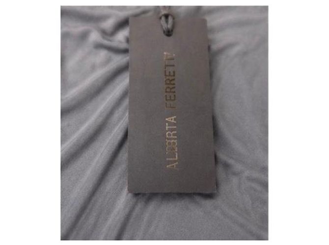 Alberta Ferretti Vestido Maxi Drapeado en Viscosa Gris - vista 5