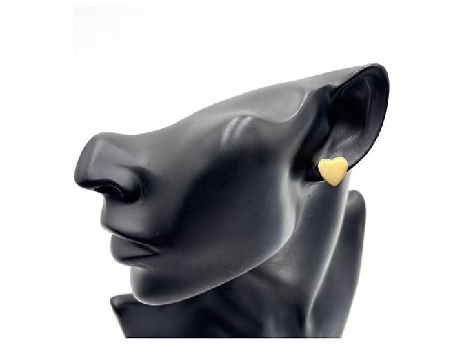 Orecchini Balenciaga Heart Design Gold Stud D'oro - vista 2