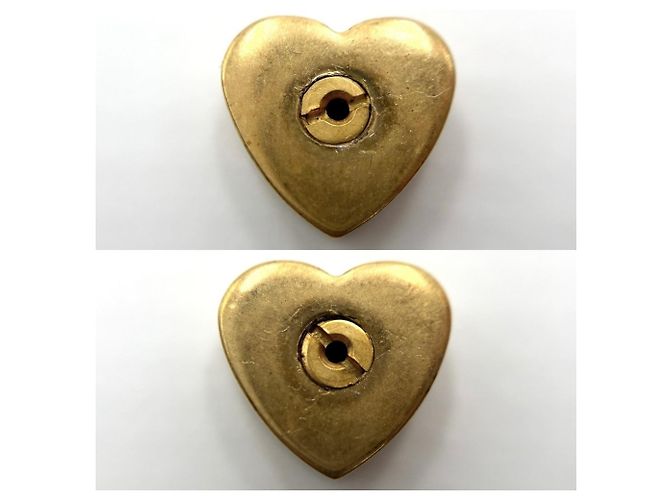 Orecchini Balenciaga Heart Design Gold Stud D'oro - vista 4