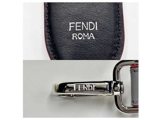Tracolla in pelle da donna Fendi Nero Rosso Blu chiaro - vista 3