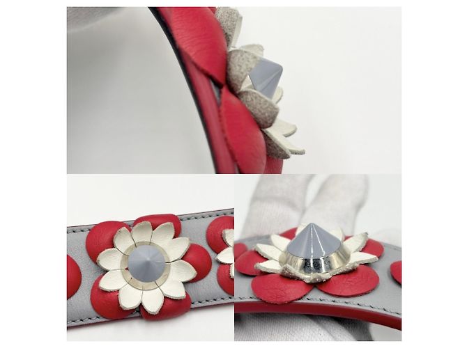 Tracolla in pelle da donna Fendi Nero Rosso Blu chiaro - vista 5