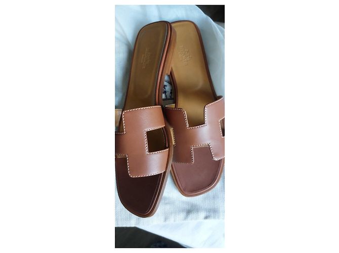 Hermès Sandali Oran in pelle Marrone - vista 2