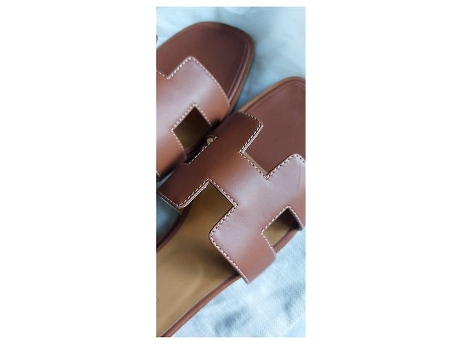 Hermès Sandali Oran in pelle Marrone - vista 3