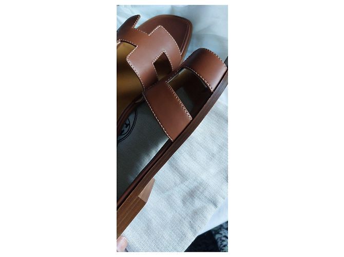 Hermès Sandali Oran in pelle Marrone - vista 4