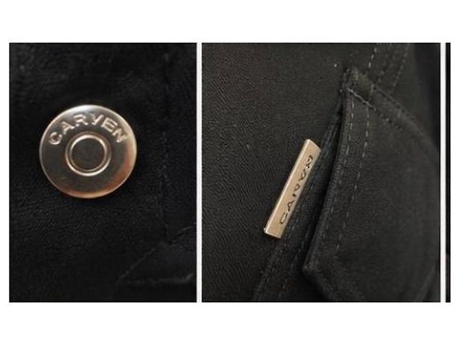 Carven Archive 2014 Cropped Jacke mit Blumenapplikation Schwarz Pink - Ansicht 5
