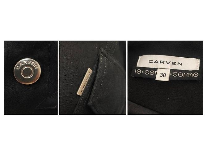 Carven Archive 2014 Cropped Jacke mit Blumenapplikation Schwarz Pink - Ansicht 6