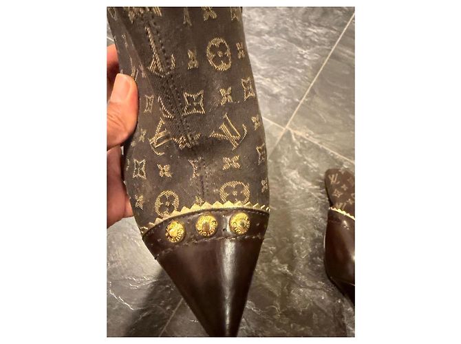 Botines Louis Vuitton Monogram Canvas Marrón Castaño - vista 3