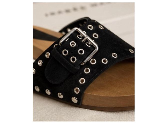 Isabel Marant Jaso Iconic CL Clogs aus Wildleder Schwarz - Ansicht 2