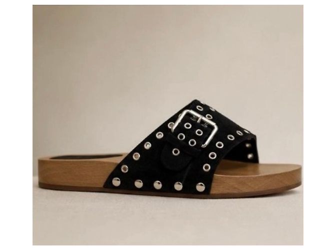 Isabel Marant Jaso Iconic CL Clogs aus Wildleder Schwarz - Ansicht 3