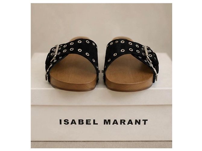 Isabel Marant Jaso Iconic CL Clogs aus Wildleder Schwarz - Ansicht 4