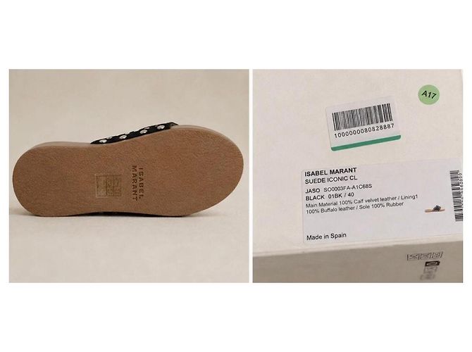 Isabel Marant Jaso Iconic CL Clogs aus Wildleder Schwarz - Ansicht 6