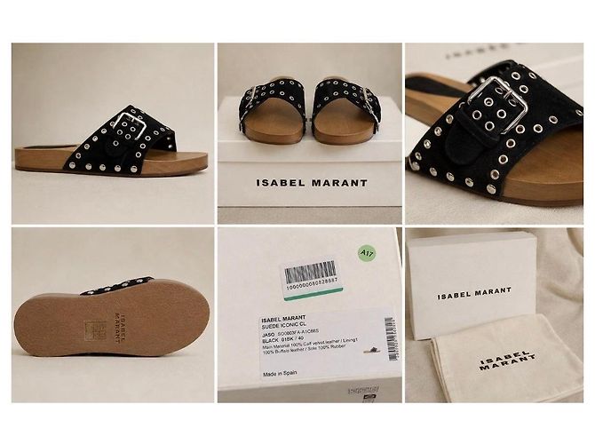 Isabel Marant Jaso Iconic CL Clogs aus Wildleder Schwarz - Ansicht 7
