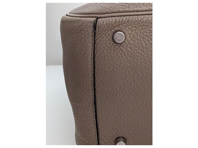 Hermès Lindy 30 in pelle Taurillon Clemence Taupe - vista 7