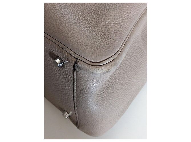 Hermès Lindy 30 in pelle Taurillon Clemence Taupe - vista 8