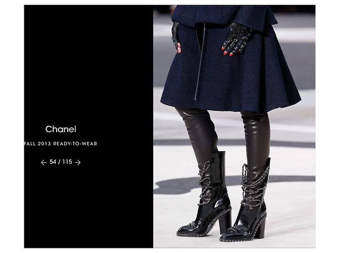 Chanel Chain Obsession Boots Schwarz Gebürstetes Leder Fall 2013 - Ansicht 13