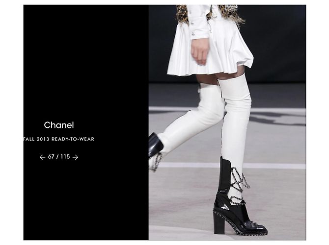 Chanel Chain Obsession Boots Schwarz Gebürstetes Leder Fall 2013 - Ansicht 14