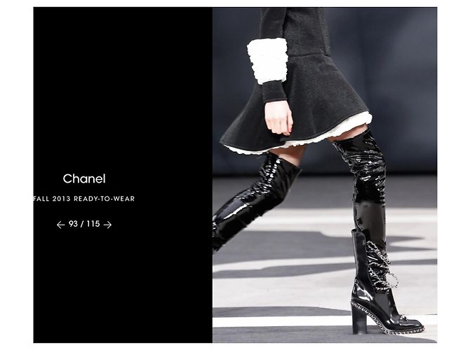 Chanel Chain Obsession Boots Schwarz Gebürstetes Leder Fall 2013 - Ansicht 15