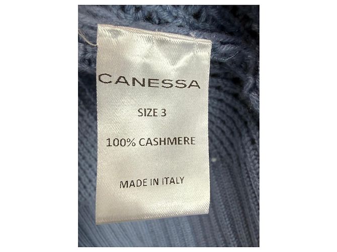 Autre Marque Canessa Kaschmir-Cardigan mit Reißverschluss, Blau - Ansicht 4