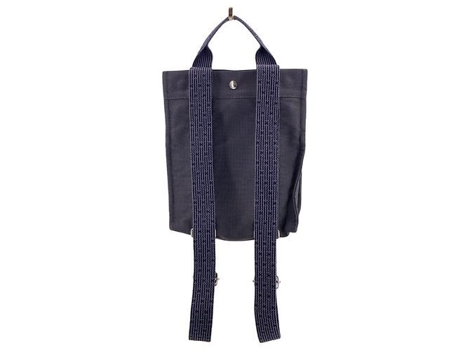 Hermès Zaino Hermes Grey Canvas Herline Bacpack Sac A Dos PM Tote Bag Grigio - vista 2
