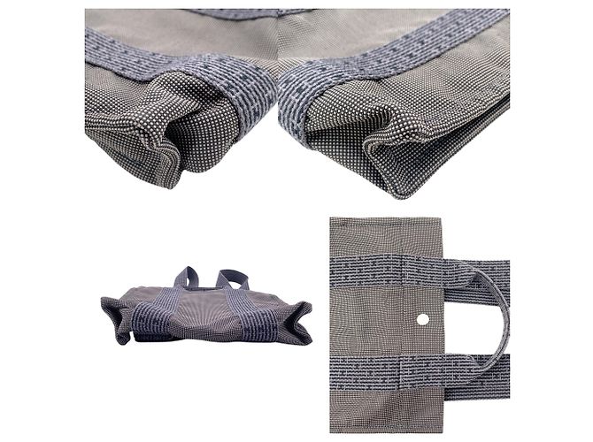 Hermès Zaino Hermes Grey Canvas Herline Bacpack Sac A Dos PM Tote Bag Grigio - vista 4