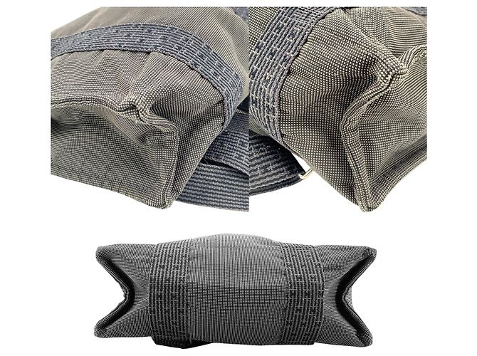 Hermès Hermes Grey Canvas Herline Bacpack Sac A Dos MM Tote Bag Grigio - vista 4