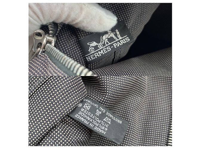 Hermès Hermes Grey Canvas Herline Bacpack Sac A Dos MM Tote Bag Grigio - vista 5
