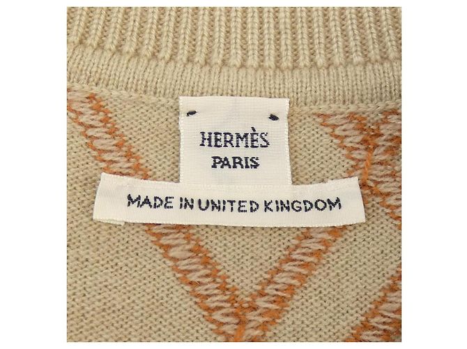 Hermès Hermes Round H Kaschmirkleid Beige - Ansicht 4