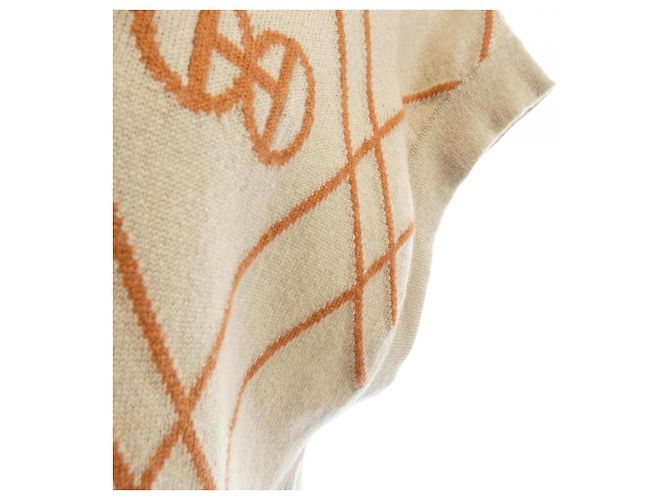Hermès Hermes Round H Kaschmirkleid Beige - Ansicht 6