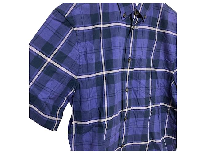 Acne Studios Karo-Kurzarmhemd Blau - Ansicht 2