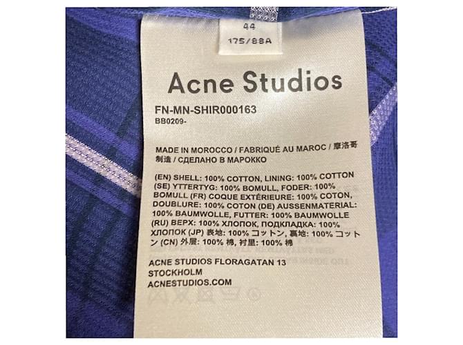 Acne Studios Karo-Kurzarmhemd Blau - Ansicht 6